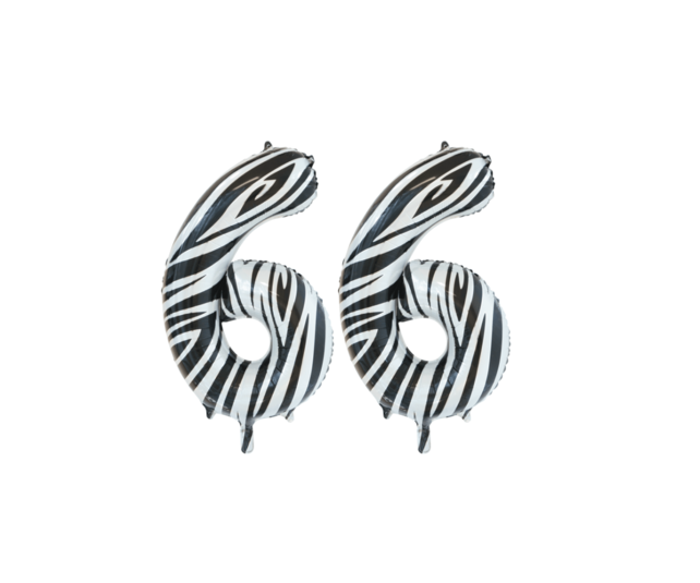 Folieballon 66 jaar rood 86cm Folieballon 66 jaar rood 86cm