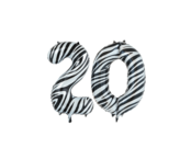 Folieballon 20 jaar zilver 86cm