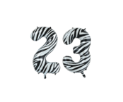 Folieballon 23 jaar zilver 86cm