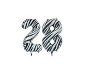 Folieballon 28 jaar zilver 86cm