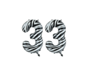 Folieballon 33 jaar zilver 86cm