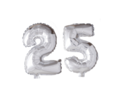 Folieballon 25 jaar blauw 41cm