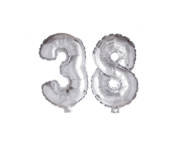 Folieballon 38 jaar blauw 41cm