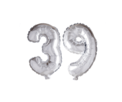 Folieballon 39 jaar blauw 41cm