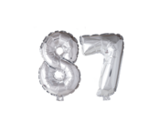 Folieballon 87 jaar blauw 41cm