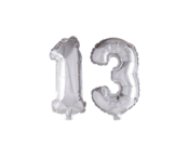 Folieballon 13 jaar Regenboog 41cm