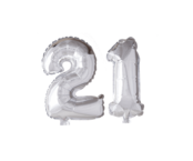 Folieballon 21 jaar Regenboog 41cm