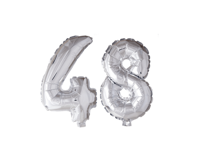 Folieballon 48 jaar Regenboog 41cm