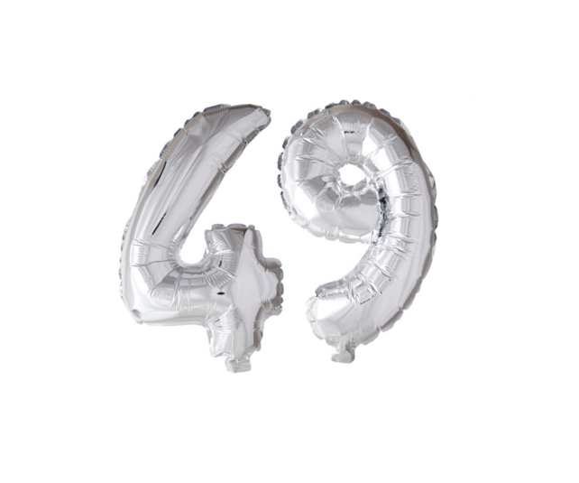 Folieballon 49 jaar Regenboog 41cm