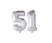 Folieballon 51 jaar Goud 41cm