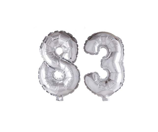 Folieballon 83 jaar Goud 41cm