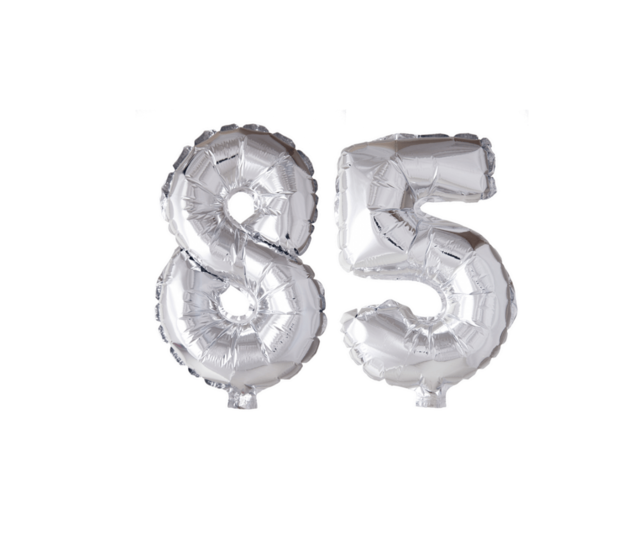 Folieballon 85 jaar Goud 41cm
