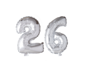 Folieballon 26 jaar roze 41cm