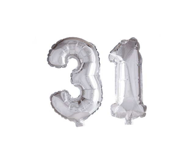 Folieballon 31 jaar roze 41cm