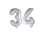 Folieballon 34 jaar roze 41cm