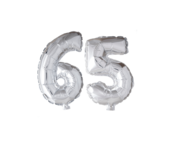 Folieballon 65 jaar roze 41cm