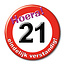 Paperdreams Button klein - 21 jaar verkeersbord