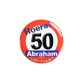 Button klein - abraham verkeersbord