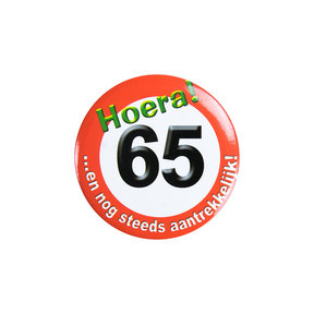Button klein - 65 jaar verkeersbord