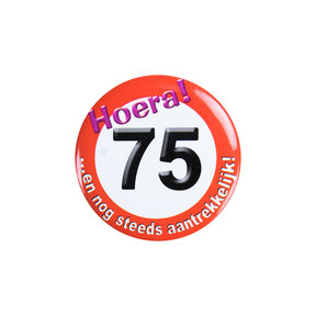 Button klein - 75 jaar verkeersbord