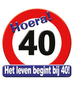 Deurbord - 40 jaar – verkeersbord