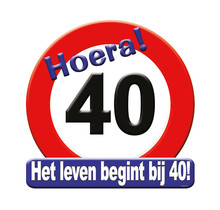 Deurbord - 40 jaar – verkeersbord