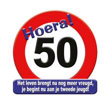 Deurbord - 50 jaar – verkeersbord