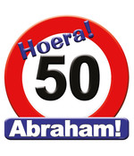 Deurbord - 50 jaar Abraham – verkeersbord