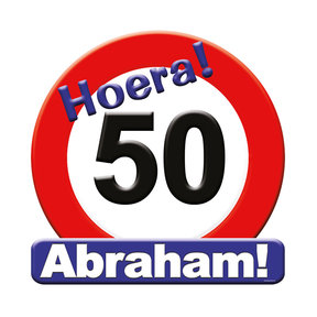 Deurbord - 50 jaar Abraham – verkeersbord
