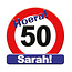 Paperdreams Deurbord - 50 jaar Sarah – verkeersbord