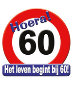 Deurbord - 60 jaar – verkeersbord