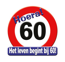 Deurbord - 60 jaar – verkeersbord