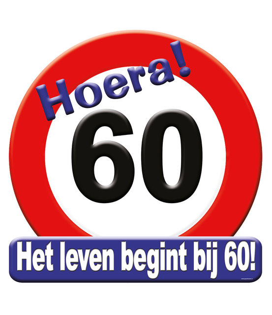 Deurbord - 60 jaar – verkeersbord