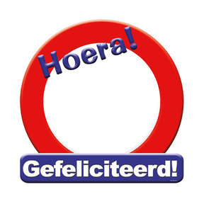 Deurbord - Gefeliciteerd – verkeersbord