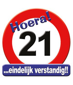 Deurbord - 21 jaar – verkeersbord