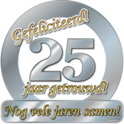 25 jaar Getrouwd - Deurbord