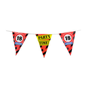 Party vlaggenlijn 10 meter - 18 jaar