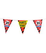 Party vlaggenlijn 10 meter - 21 jaar