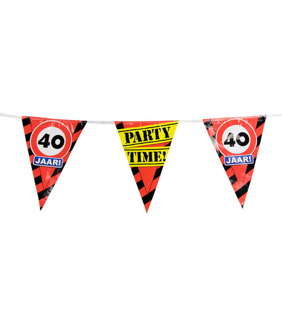 Party vlaggenlijn 10 meter - 40 jaar