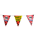Party vlaggenlijn 10 meter - 70 jaar