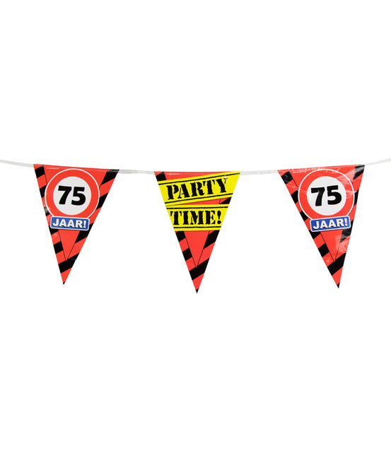 Party vlaggenlijn 10 meter - 75 jaar