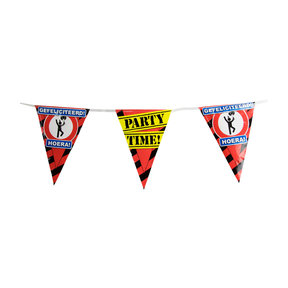 Party vlaggenlijn 10 meter - gefeliciteerd