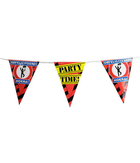 Party vlaggenlijn 10 meter - gefeliciteerd Party vlaggenlijn 10 meter - gefeliciteerd