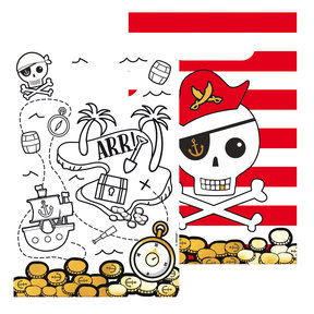 8 papieren uitdeelzakjes Pirates Map Piraten Feestje