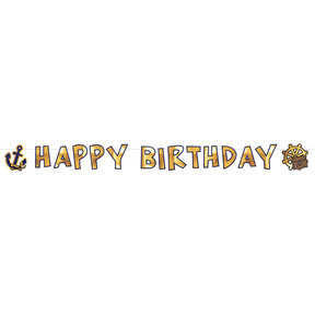Happy Birthday slinger Pirates Map Piraten feestje 180cm