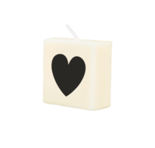 Letter Kaarsje - hartje zwart