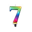 We Fiesta Cijfer kaars metallic regenboog nr. 7 We Fiesta Cijfer kaars metallic regenboog nr. 7
