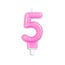 We Fiesta Cijfer kaars glitter roze nr. 5 We Fiesta Cijfer kaars glitter roze nr. 5