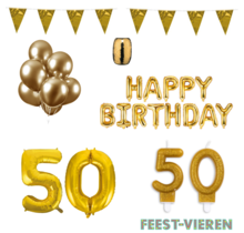 50 jaar Verjaardag Versiering Pakket Goud