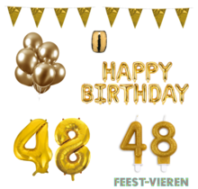 48 jaar Verjaardag Versiering Pakket Goud